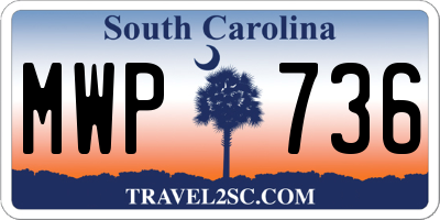 SC license plate MWP736