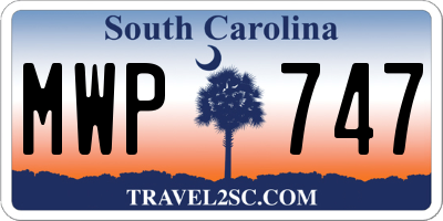 SC license plate MWP747