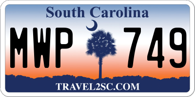 SC license plate MWP749