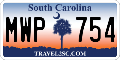 SC license plate MWP754
