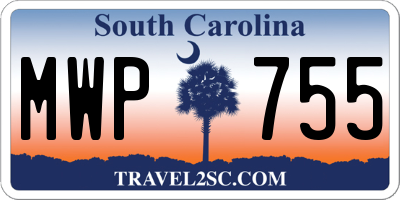 SC license plate MWP755
