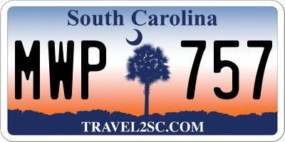SC license plate MWP757