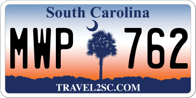 SC license plate MWP762