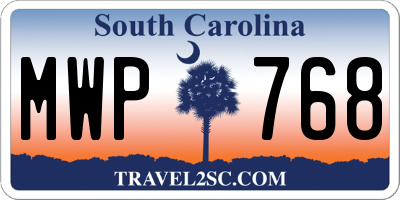 SC license plate MWP768