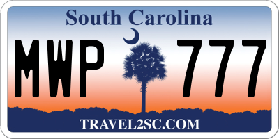 SC license plate MWP777