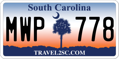 SC license plate MWP778
