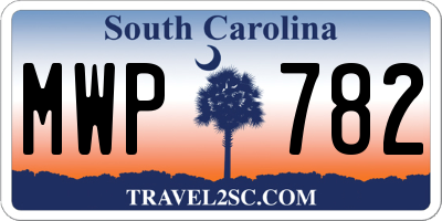 SC license plate MWP782