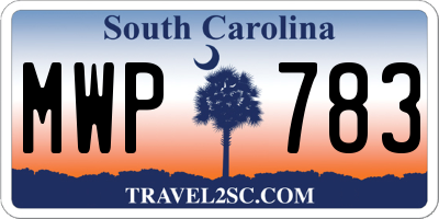 SC license plate MWP783