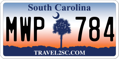 SC license plate MWP784