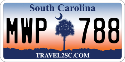 SC license plate MWP788