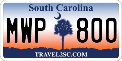 SC license plate MWP800