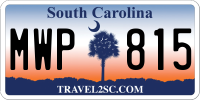SC license plate MWP815