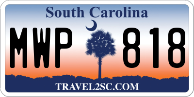 SC license plate MWP818