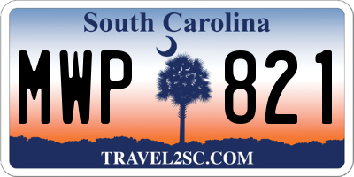 SC license plate MWP821