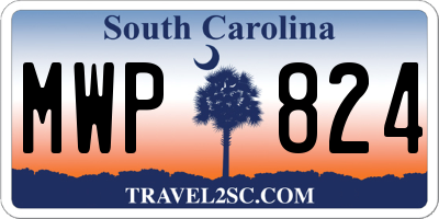 SC license plate MWP824