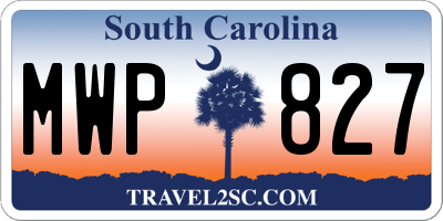 SC license plate MWP827