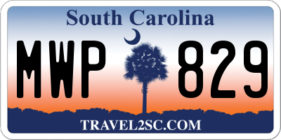 SC license plate MWP829