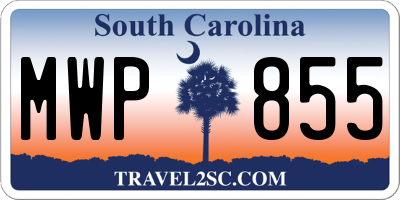 SC license plate MWP855