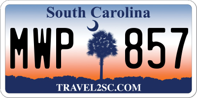 SC license plate MWP857