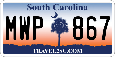 SC license plate MWP867