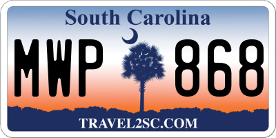 SC license plate MWP868