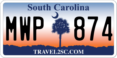 SC license plate MWP874
