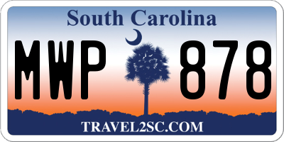 SC license plate MWP878