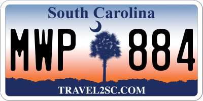 SC license plate MWP884