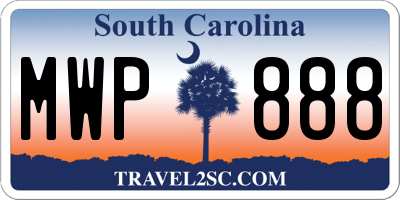 SC license plate MWP888