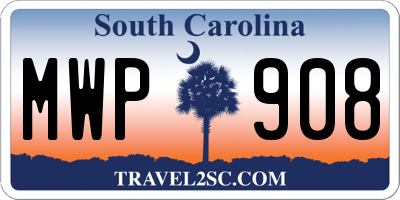 SC license plate MWP908