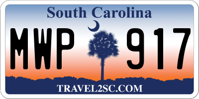 SC license plate MWP917