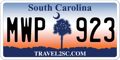 SC license plate MWP923