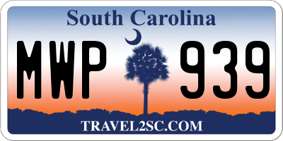 SC license plate MWP939