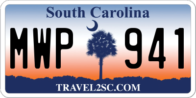 SC license plate MWP941