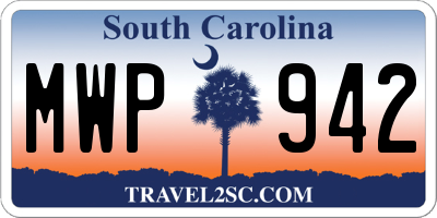 SC license plate MWP942