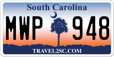 SC license plate MWP948