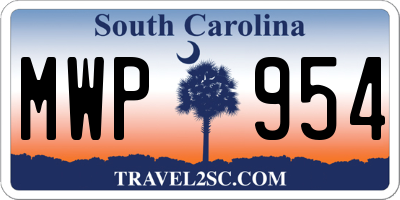 SC license plate MWP954