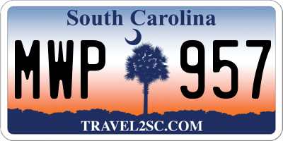 SC license plate MWP957