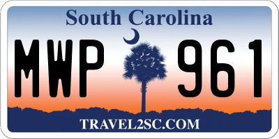 SC license plate MWP961