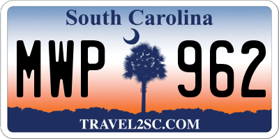 SC license plate MWP962