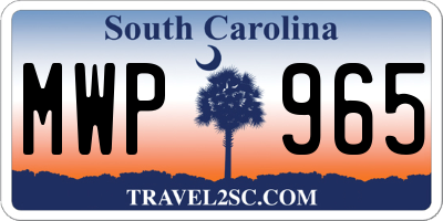 SC license plate MWP965