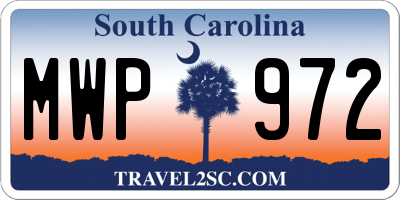 SC license plate MWP972