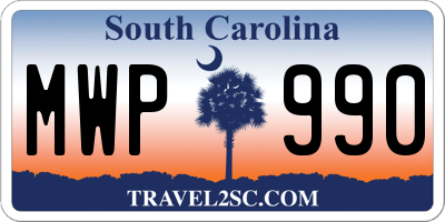 SC license plate MWP990