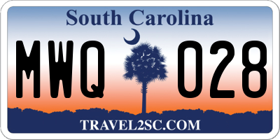 SC license plate MWQ028