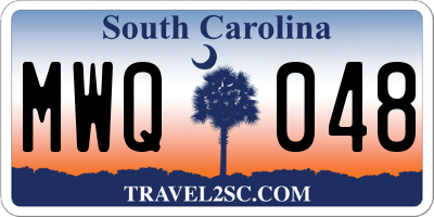 SC license plate MWQ048