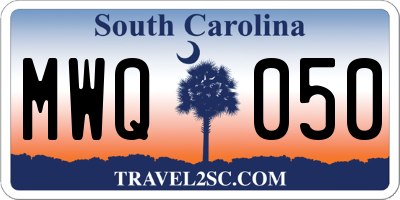 SC license plate MWQ050