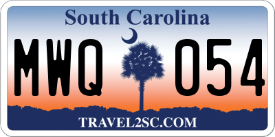 SC license plate MWQ054