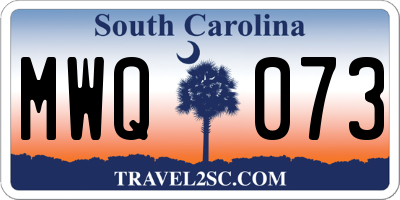 SC license plate MWQ073