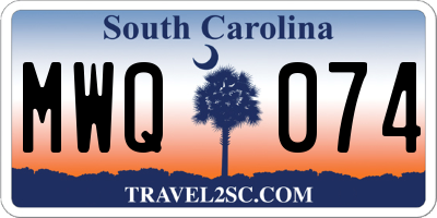 SC license plate MWQ074