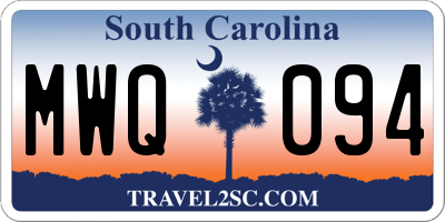 SC license plate MWQ094